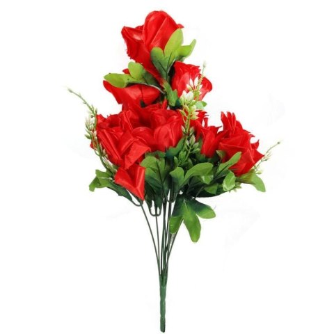 Sztuczne Róże Czerwone - Komplet 10 Sztuk, Wysokość 50 cm