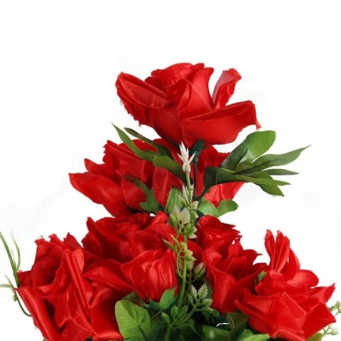Sztuczne Róże Czerwone - Komplet 10 Sztuk, Wysokość 50 cm