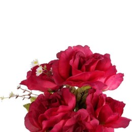 Sztuczne Róże w Bukiecie, 6 Sztuk, Kolor Różowy, Wysokość 48 cm