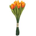Sztuczny Bukiet 18 Pomarańczowych Tulipanów - Dekoracja o Wiarygodnym Wyglądzie