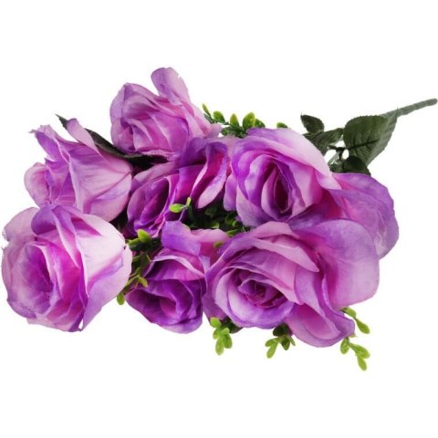 Sztuczny Bukiet 7 Fioletowych Róż o Wysokości 54 cm - Wysokiej Jakości Dekoracja