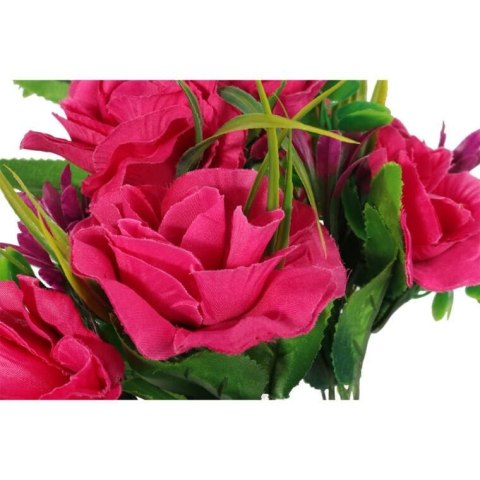 Sztuczny Bukiet Róż - 10 Gałązek w Kolorze Różowym z Dodatkami Dekoracyjnymi