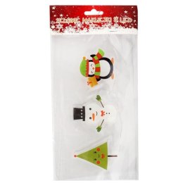 ŻELOWE ŚWIĄTECZNE NAKLEJKI 3 LED NA SZYBĘ OKNO II