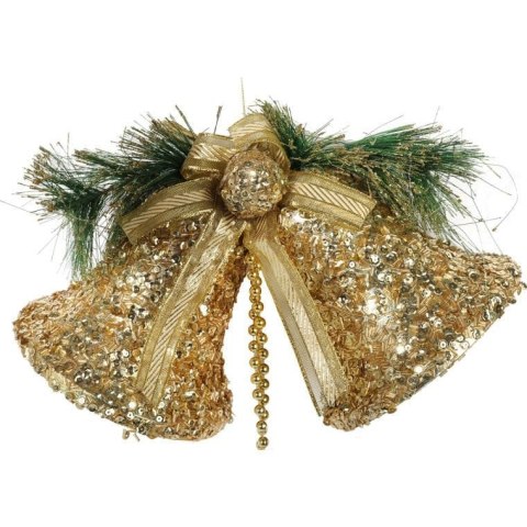 Zawieszka Świąteczna Złote Dzwony - Duża Dekoracja do Salonu lub Witryny Sklepowej