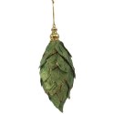 Zawieszka sopel kolor zielony z brokatem 14 cm