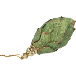 Zawieszka sopel kolor zielony z brokatem 14 cm