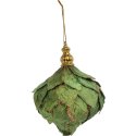 Zawieszka wrzeciono kolor zielony z brokatem 10 cm