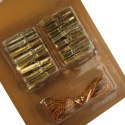 Zestaw 16 Złotych Dekoracyjnych Klamerek 3cm + Srebrny Sznuerek do Dekoracji i Wyeksponowania Zdjęć