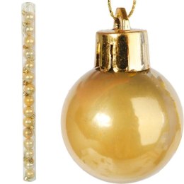 Zestaw 16 bombek plastikowych w tubie 3 cm złote
