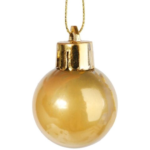 Zestaw 16 bombek plastikowych w tubie 3 cm złote
