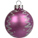Zestaw 18 bombek szklanych z czubkiem kolor fioletowy II