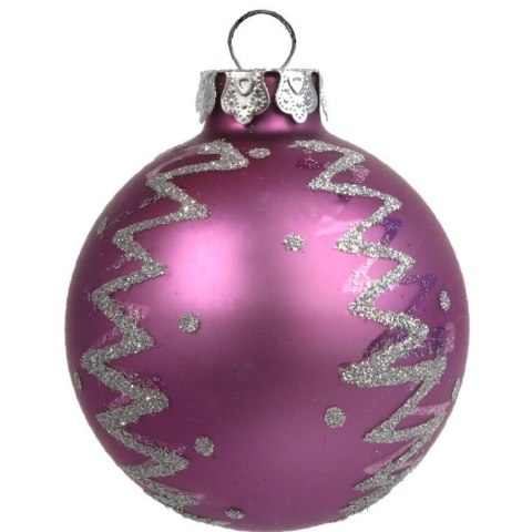 Zestaw 18 bombek szklanych z czubkiem kolor fioletowy II
