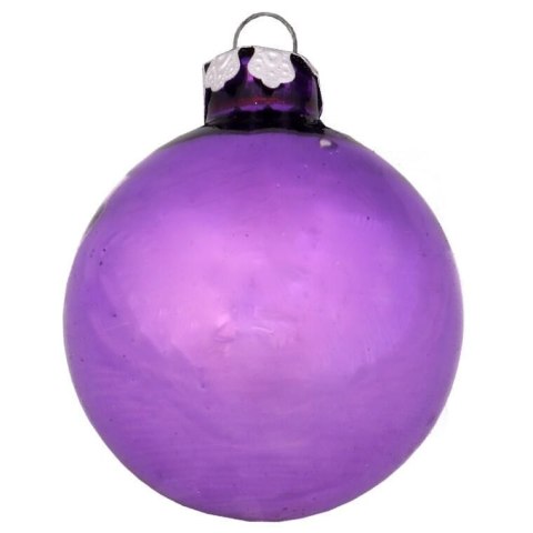 Zestaw 18 bombek szklanych z czubkiem kolor fioletowy II