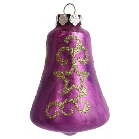 Zestaw 18 bombek szklanych z czubkiem kolor fioletowy