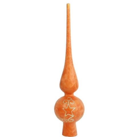 Zestaw 18 bombek szklanych z czubkiem kolor pomarańczowy