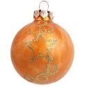 Zestaw 18 bombek szklanych z czubkiem kolor pomarańczowy