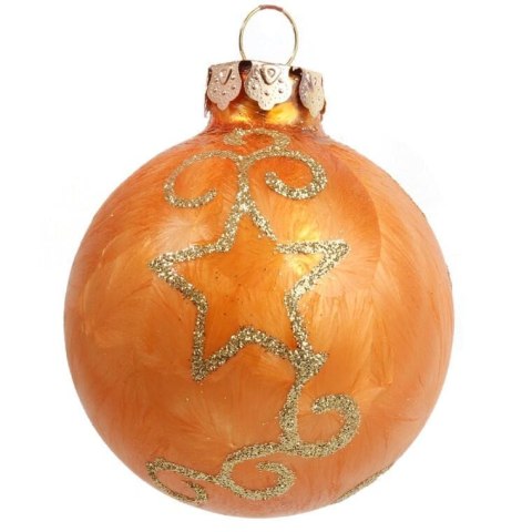 Zestaw 18 bombek szklanych z czubkiem kolor pomarańczowy