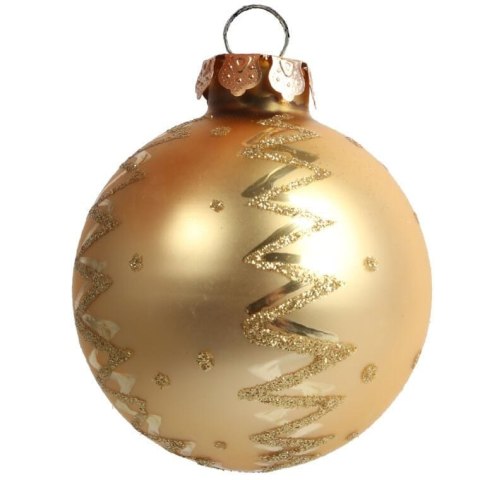 Zestaw 18 bombek szklanych z czubkiem kolor złoty II