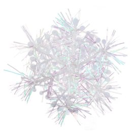 Zestaw 3 Opalizujących Białych Śnieżynkowych Zawieszek Świątecznych 6 cm