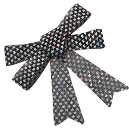 Zestaw 3 wstążek metalizowanych 10 cm kolor czarny