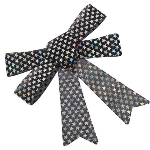 Zestaw 3 wstążek metalizowanych 10 cm kolor czarny