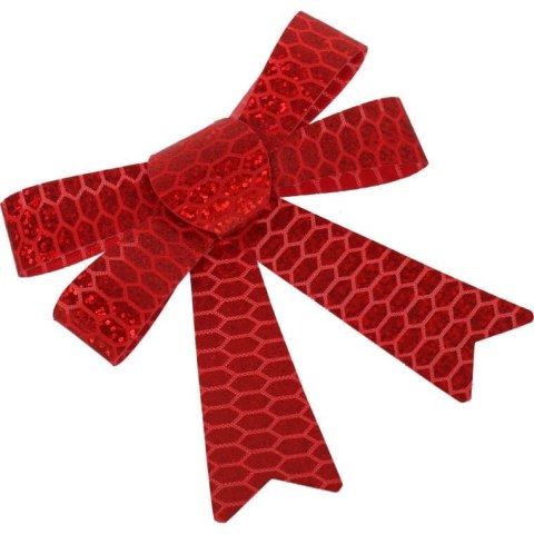 Zestaw 3 wstążek metalizowanych 10 cm kolor czerwony