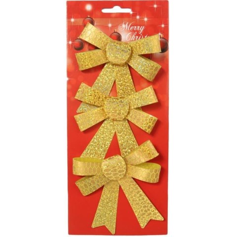 Zestaw 3 wstążek metalizowanych 10 cm kolor złoty
