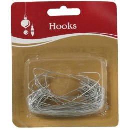 Zestaw 50 Srebrnych Haczyków na Ozdoby Świąteczne, 7 cm