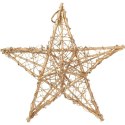 Złota Dwustronna Gwiazda z Rattanu - Zawieszka Świąteczna 40 cm