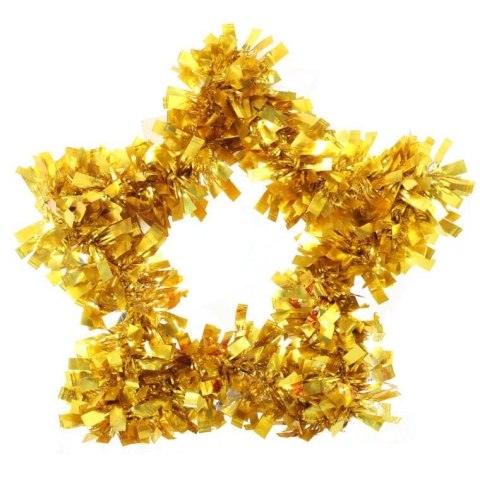 Złota Gwiazda Świąteczna do Zawieszenia z Błyszczącej Folii