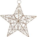 Złota Gwiazda Zawieszka na Choinkę lub Okno, Drewniana, 30 cm