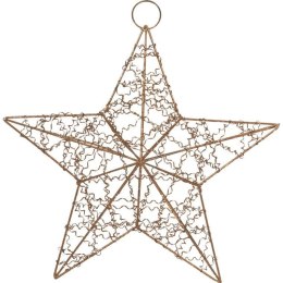 Złota Gwiazda Zawieszka na Choinkę lub Okno, Drewniana, 30 cm