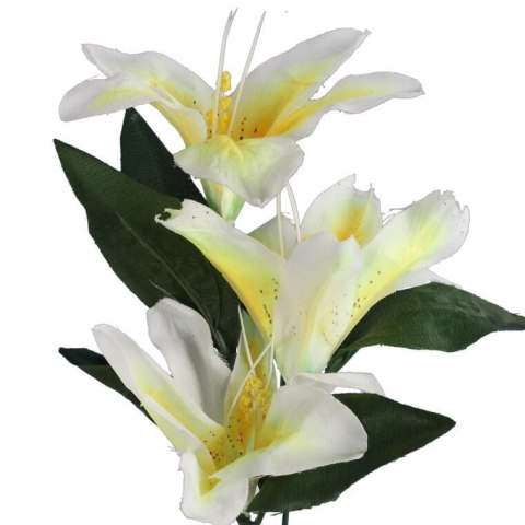 Żółta Lilia Dekoracyjna - Gałązka z 3 Kwiatami, Naturalistyczna, Wysokość 60 cm