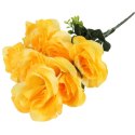 Żółty Bukiet Sztucznych Róż - 7 Sztuk, Wysokość 54cm