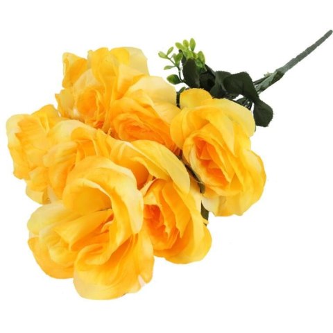 Żółty Bukiet Sztucznych Róż - 7 Sztuk, Wysokość 54cm