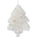 BIAŁA ZAWIESZKA DEKORACYJNA CHOINKA Z WŁÓCZKI 70 CM
