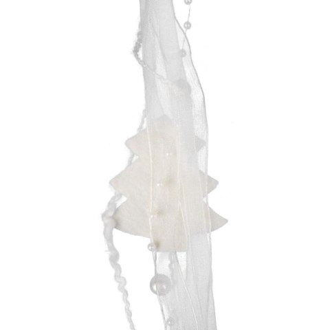 BIAŁA ZAWIESZKA DEKORACYJNA CHOINKA Z WŁÓCZKI 70 CM