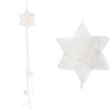 BIAŁA ZAWIESZKA DEKORACYJNA GWIAZDA Z WŁÓCZKI 70 CM