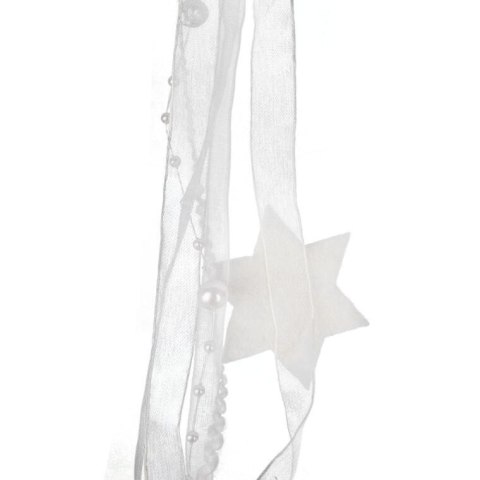 BIAŁA ZAWIESZKA DEKORACYJNA GWIAZDA Z WŁÓCZKI 70 CM