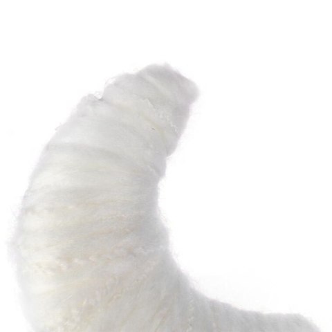 BIAŁA ZAWIESZKA DEKORACYJNA KSIĘŻYC Z WŁÓCZKI 13 CM