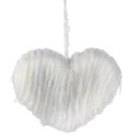 BIAŁA ZAWIESZKA DEKORACYJNA SERCE Z WŁÓCZKI 13 CM