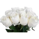 Biały Bukiet 9 Sztucznych Róż Wyglądających Jak Żywe o Wysokości 45 cm