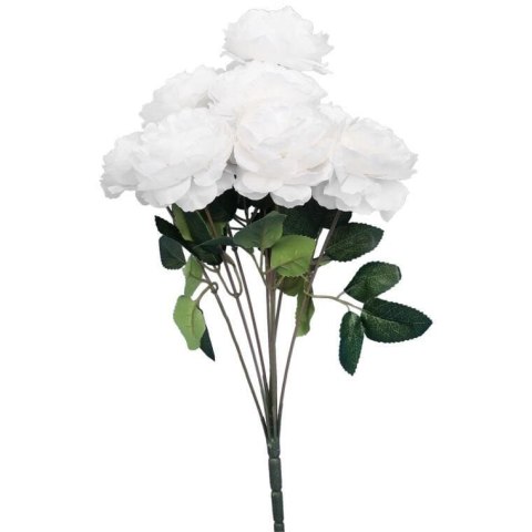 Biały Bukiet Sztucznych Piwonii - 9 Sztuk, Wysokość: 42 cm, Wysokiej Jakości