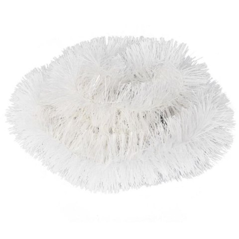 Biały Łańcuch Choinkowy z Metalizowanej Folii, 7 cm x 200 cm