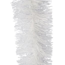 Biały Łańcuch Choinkowy z Metalizowanej Folii, 7 cm x 200 cm