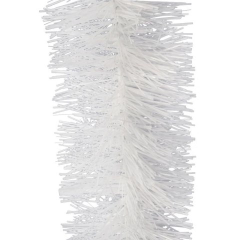 Biały Łańcuch Choinkowy z Metalizowanej Folii, 7 cm x 200 cm