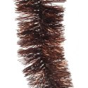 Brązowy łańcuch choinkowy z folii metalizowanej, fi 7 cm, 2 m
