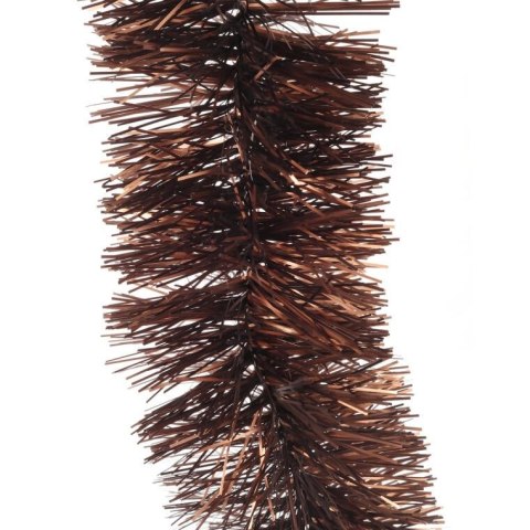 Brązowy łańcuch choinkowy z folii metalizowanej, fi 7 cm, 2 m