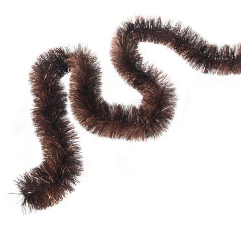 Brązowy łańcuch choinkowy z folii metalizowanej, fi 7 cm, 2 m