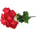 Bukiet 9 Sztucznych Róż Wysokiej Jakości 45cm, Kolor Czerwony